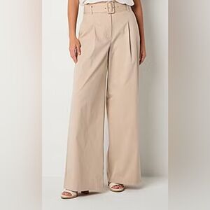 Worthington Womens Mid Rise Wide Leg Pant